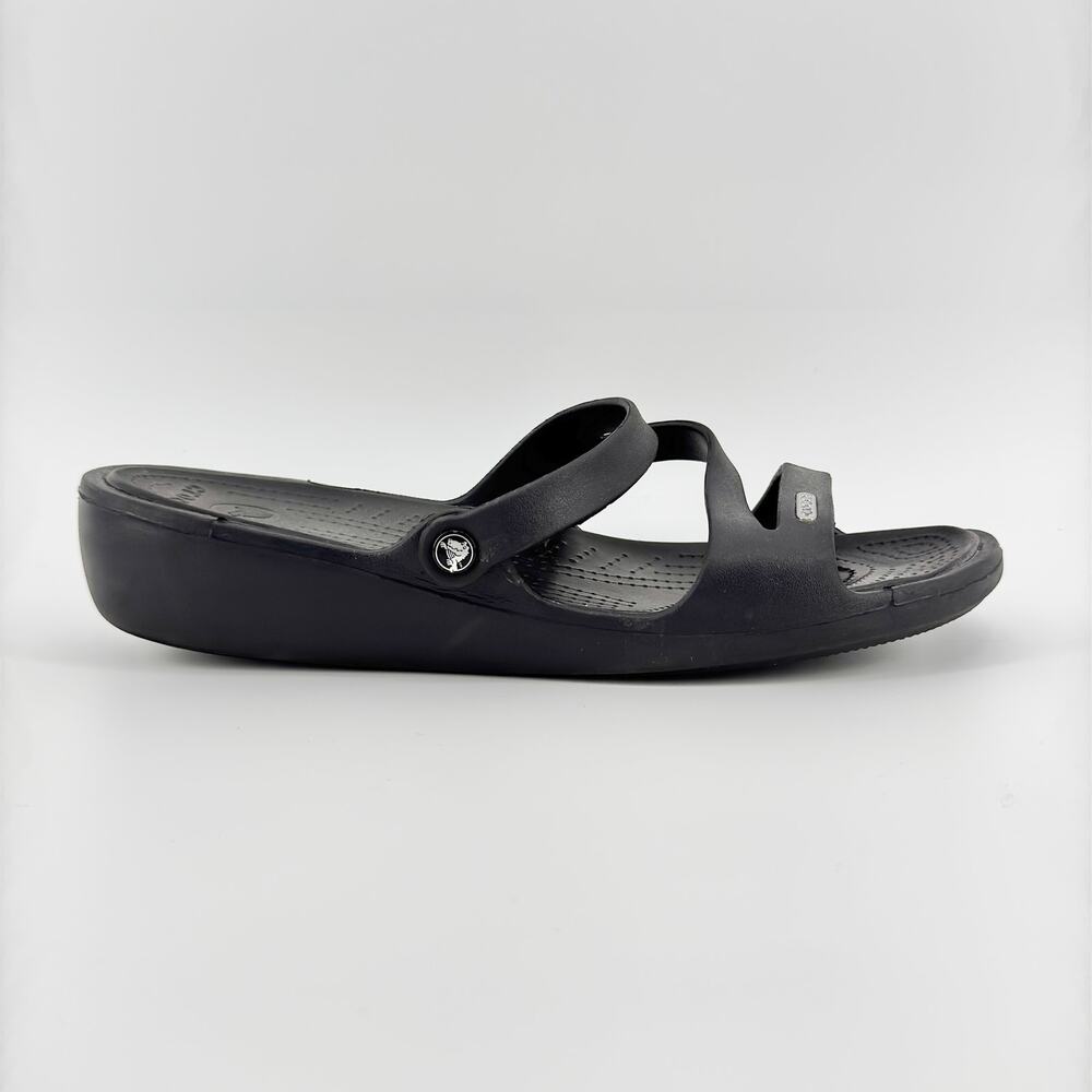 Crocs Patricia Women’s Wedge Sandals Size 11 Black Slide Comfort 1.5” Heel